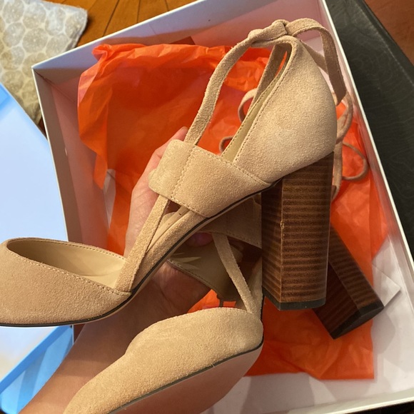 NWT Genuine Suede “Isabeli” Sole Society Lace-Up Heels - Picture 6 of 8